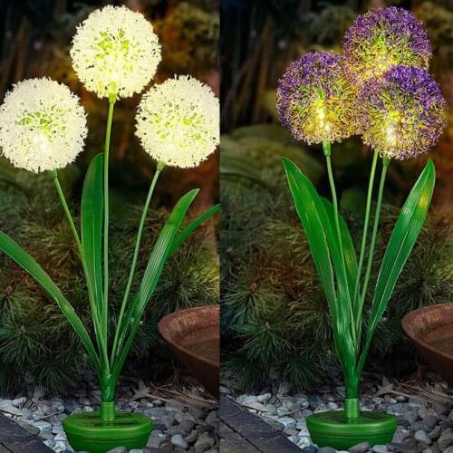 New Creative Solar Flower Ball Light Modern Outdoor Landscape LED Light Stake for Garden Courtyard Lawn Decoration
