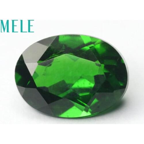 Excellent natural chrome diopside gem for jewelry making,6X8mm round cut 1.3ct DIY loose gemstones with high quality