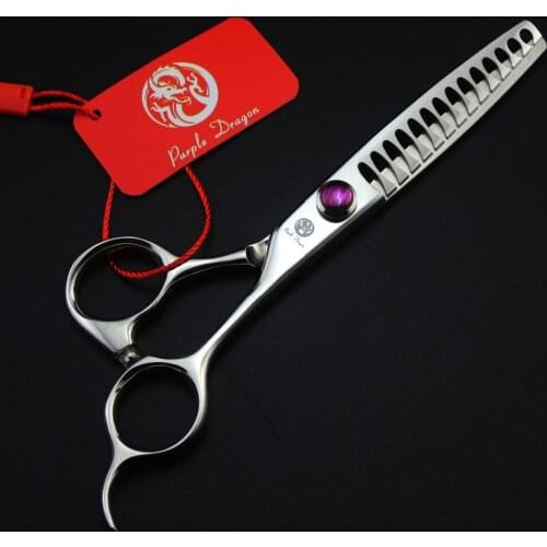 540# 6.0'' Brand Purple Dragon Hairdressing Scissors JP 440C Barbers 14 Teeth 40% Thinning Rate Thinning Scissors Hair Shears