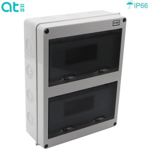 IP65 24 Ways Plastic Electrical Distribution Box Waterproof MCB Box Panel Mounted Distribution Box