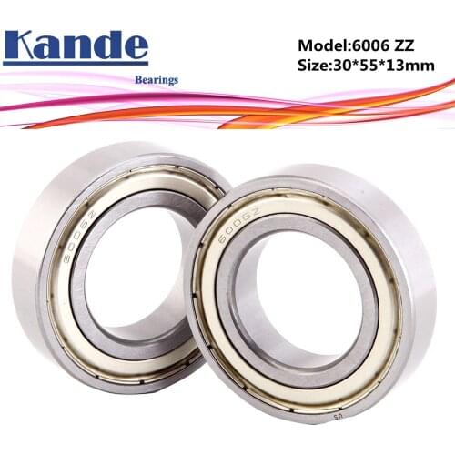 6006ZZ Bearing 2pcs ABEC-5 High quality 6006 2Z Single Row Deep Groove ball bearing 6006-2Z 30x55x13mm