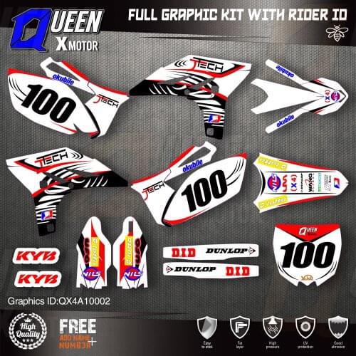 QUEEN X MOTOR Custom Team Graphics Backgrounds Decals 3M Stickers Kit For YAMAHA 2010-2013 YZF250 002