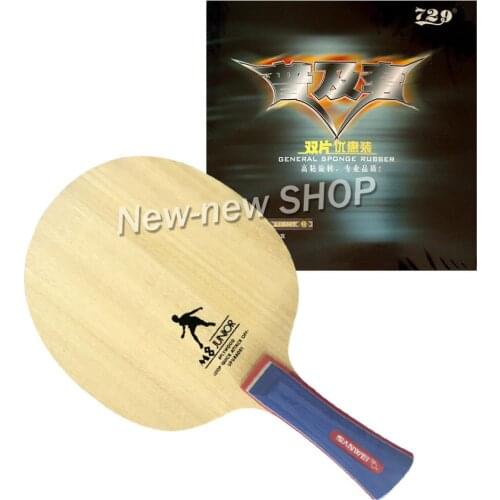 Sanwei M8 (M 8, M-8) With 2x 729 General table tennis Rubber With Sponge for one paddle shakehand Long Handle FL