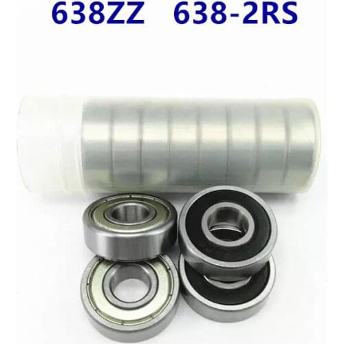 50pcs/lot 638ZZ 638-2RS shielded deep groove ball bearing 638 638Z 638RS 8*28*9 miniature steel ball bearings 8x28x9 mm