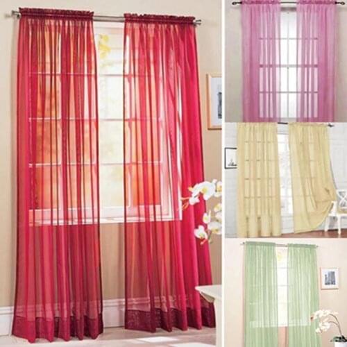 Curtains Bedroom Modern Gray Tulle Voile Organza Curtains Fabric Drapes Home Decoration Accessories For Living Room 13 Color