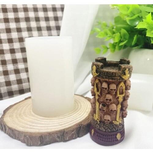 3D Halloween Skull Silicone Soap Mold Candle Making Ice Cube Mould Fondant Cake Chocolate Decorating DIY Baking Tools