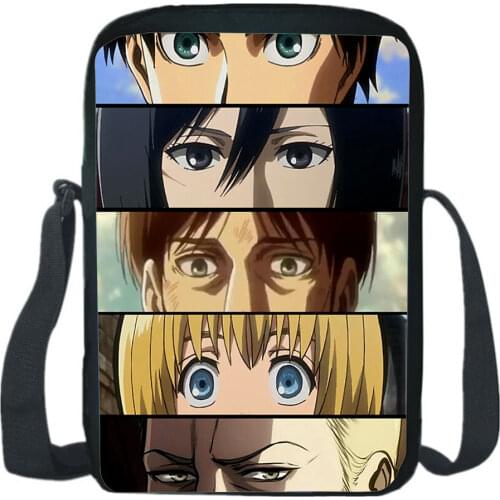 Attack On Titan Messenger Bag Japan Anime Cartoon Crossbody Bag Cosplay Students Boys Girls Mini Backpack