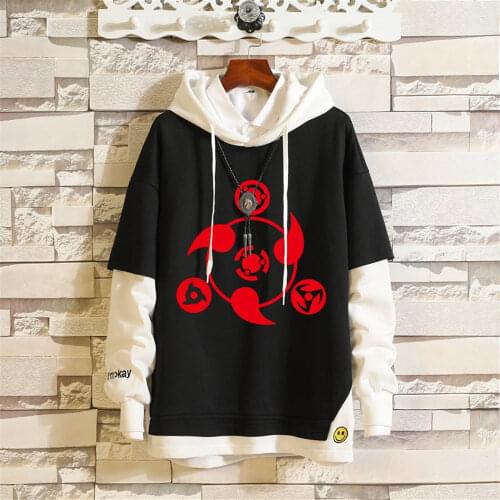 2021 Fashion Men Women Fake Two Pieces Harajuku Hoodies Sweatshirts Anime Hooded Pullover Streetwear Cosplay Costume Coat