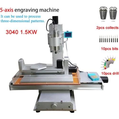 Vertical CNC Router 3040 Engraving Machine VFD 1.5KW Spindle 3Axis 4Axis 5Axis Mach3 Controller With CNC Tools