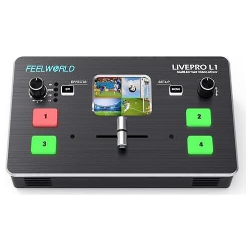 FEELWORLD LIVEPRO L1 Video Switcher Mixer 4 x Inputs Multi camera for Live Stream VS Blackmagic Atem mini Devicewell 7105
