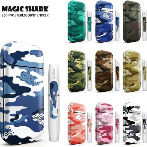 Magic Shark Fashion Chimpanzee Tiger Skull Military Case Sticker Film Cover for IQOS 2.4 Plus 2.4p 1801-1833