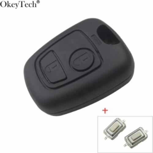 OkeyTech Replacement Remote Car Key Shell Case Fob & 2 Micro Switch For Peugeot 206 407 307 Not Include Key Blade