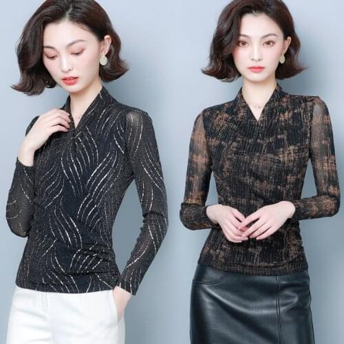 F5220 2019 new autumn winter women fashion casual chiffon shirt women blouse streetwear