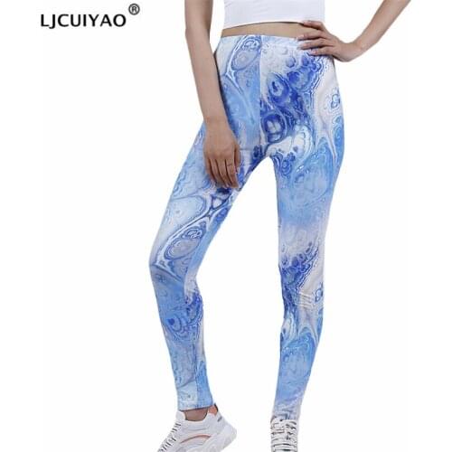 LJCUIYAO Tie Dye Fitness Leggings Sexy Clothes Women Workout Pants Printed Gym Female Hot Sale Elastic High Waist Ankle-Length