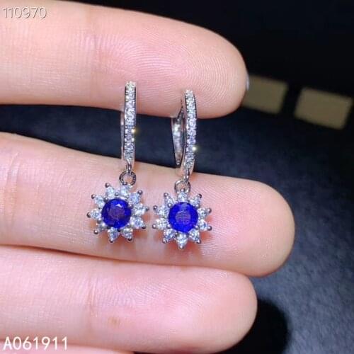 KJJEAXCMY fine jewelry natural sapphire 925 sterling silver women earrings support test luxury