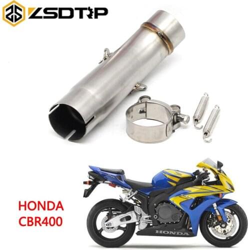 ZSDTRP Motorcycle Exhaust Middle Pipe Link Pipe Case For HONDA CB400 Slip-On