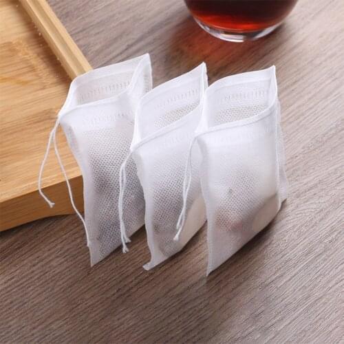 100Pcs Empty Teabags Heat Seal Filter Pepper Herb Coffee Bags 10x12cm 12x14cm Non-woven Disposable Filter Tea Bags