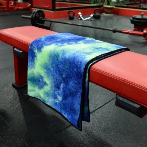 140*75cm Portable Microfiber Tie-dye Sports Towel Sweat-absorbent Sports Towel for Running Exercise Gym Yoga Swimming Towel