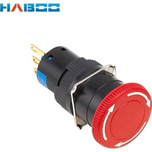 16mm Stop Mushroom Emergency Push Button Switch