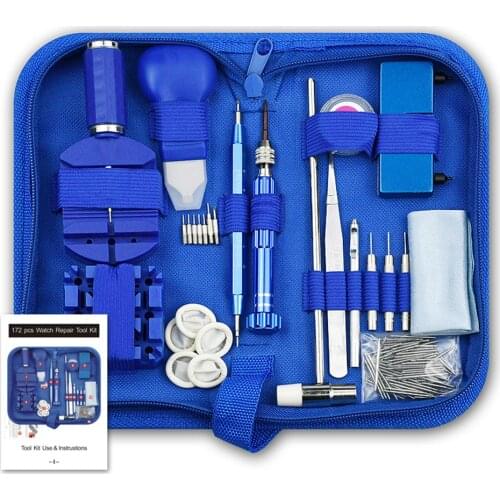 172pcs Watch Repair Tools Set Watch Clock Link Pin Bar Remover Case Opener Spring Watchmaker Repairing Tool Kit Parts