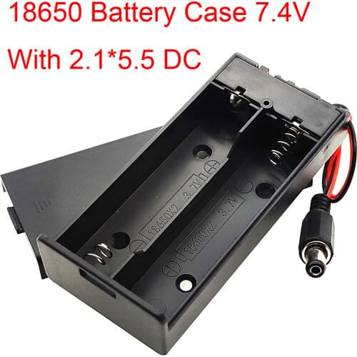 18650 Battery Holder 2*3.7V Battery Case Battery Storage Box With Cover With ON/OFF Switch With DC Head 2 Slots 18650 3.7V
