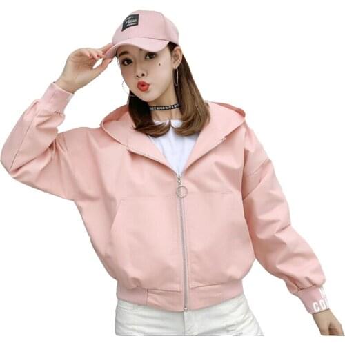 2020 new spring autumn women hooded jackets fashion Korean students loose BF Harajuku style baseball uniform jacket female tide