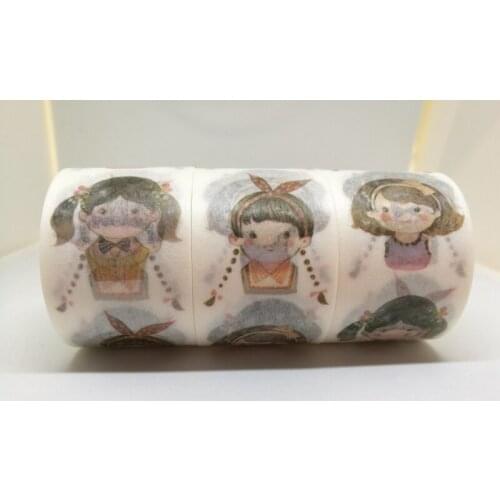 3cm*7m Cute girl Washi Tape adhesive tape DIY decoration Scrapbooking Sticker Label Masking Tape School Office Supply