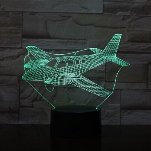 Aircraft 3D Night Light LED 7 Colors Changing Air Plane Desk Lamp USB Baby Sleep Lighting Bedroom Bedside Decor Kids Gifts 1998