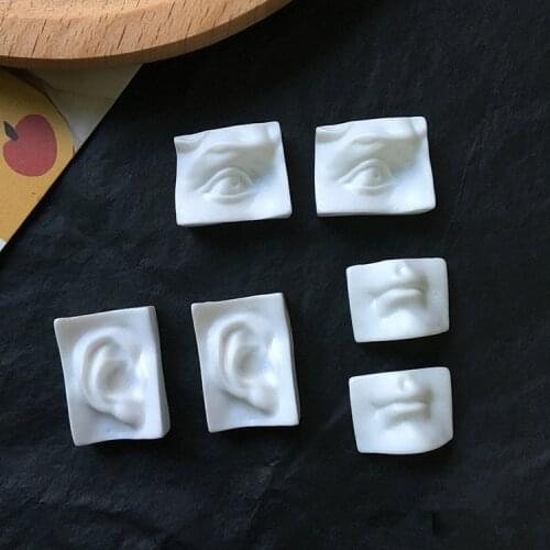 New style 50pcs/lot abstract human face ear mouth part flatback resin beads diy jewelry earring/garment accessory
