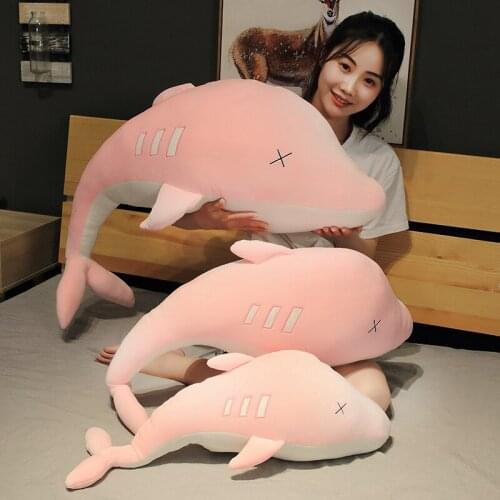 70/90/110cm Cute Huge Size Plush Toys Dolphin For Kids Baby Soft Stuffed Animal Sleep Nap Pillow Creative Kawaii Birthday Gift