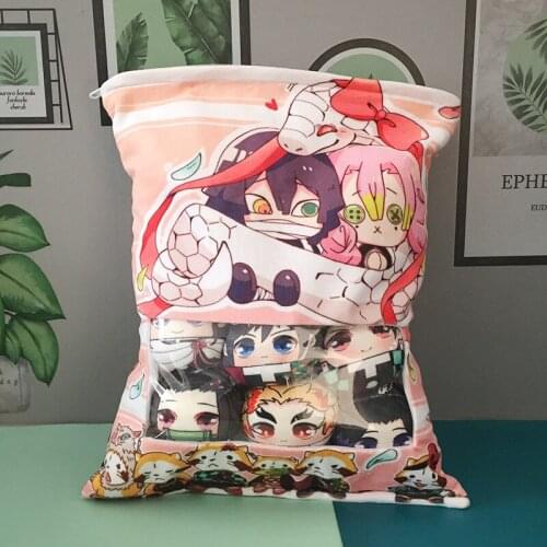 Anime Demon Slayer Kimetsu No Yaiba Pillow Sofa Cushion Devils Blade Manga Peripheral Stuffed Plush Toy With 6pcs