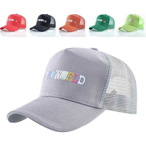 Letters Print Astroworld Geometric Summer Breathable Mesh Baseball Cap For Men and Women Outdoor Sports Sun Hat