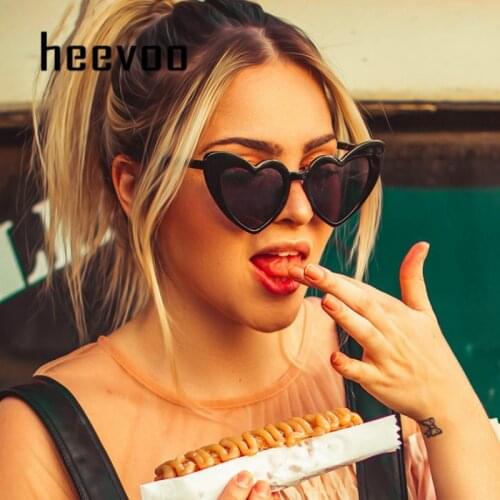 Brand Designer Vintage Sunglasses Fashion Love Heart Sunglass Women Cute Sexy Retro Cat Eye Vintage Cheap Sun Glasses Red Female