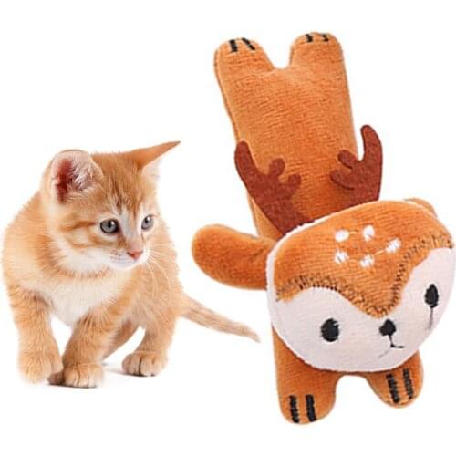 Dorakitten 1pc Cat Catnip Toy Plush Cartoon Cat Chew Toy Kitten Play Toy Pet Interactive Toy Pet Supplies Pet Accessories