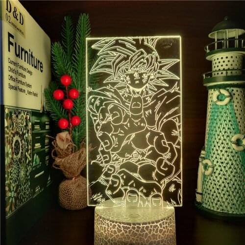 Dragon Ball Z 3D Night Light LED Lamp Son Goku Ultra Instinct Goku Lampara Led Neon Anime Figure Lights Kamehameha DBZ Kid Gifts