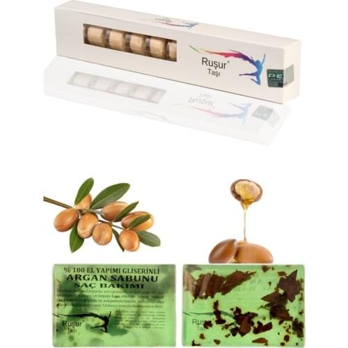 E10 1 Box Ruşur Stone And Ruşur Stone Soap Argan Essence Hair Care 100 Handmade