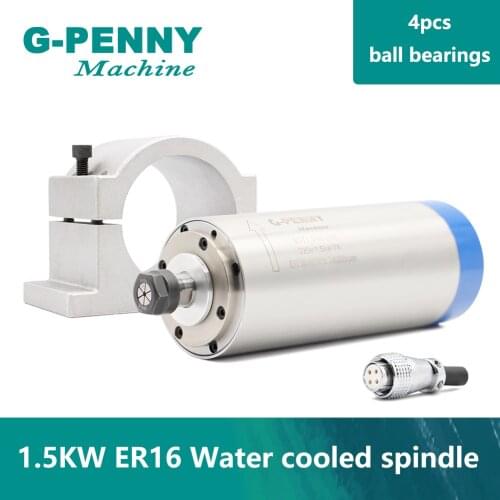 G-PENNY Machine 1.5KW ER16 D80 220V Water Cooled Spindle Motor 4 Bearings Wood Working Machine & Diameter 80mm Spindle Bracket