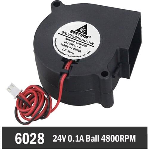 Gdstime 60mm x 28mm Ball Bearing Brushless Cooling Computer Blower Fan DC 24V 2Pin 6028