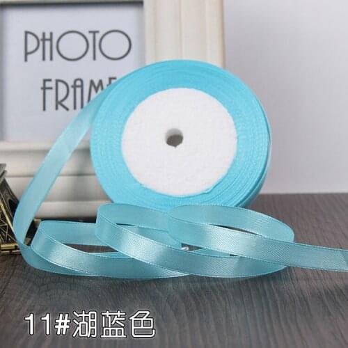 Hot sale 10mm (22 meters/lot) Lake Blue Color Satin Ribbon Wedding Christmas Supplies Home Decor Polyester Ribbons Accessories