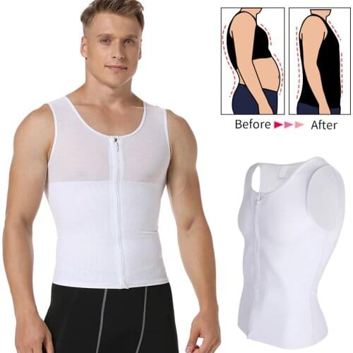 Mens Slimming Body Shaper Gynecomastia Compression Shirts Tummy Control Shapewear Chest Abs Slim Vest Waist Trainer Male Corset