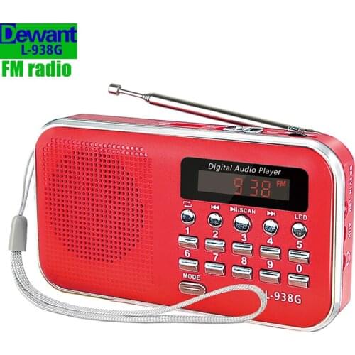 Free shipping L-938G rechargeable digital pocket mini portable MP3 FM radio set scanner with MP3 audio music player speaker