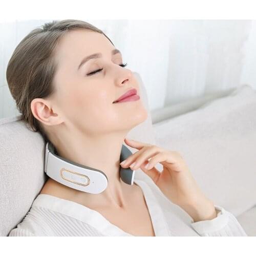 Mini EMS Neck Massager Stimulator Neck Care Massager Shiatsu Acupressure Muscle Kneading Car Seat Massage Stimulator