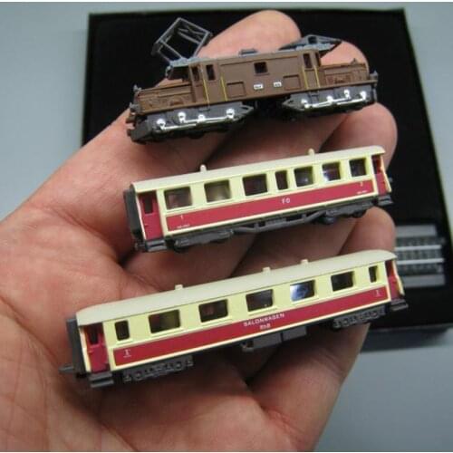 ATLAS Diecast 1/220 Z Scale GLACIER EXPRESS Mini Train Model Sand Table Scene Static Collection Classic Display Toys for Boys