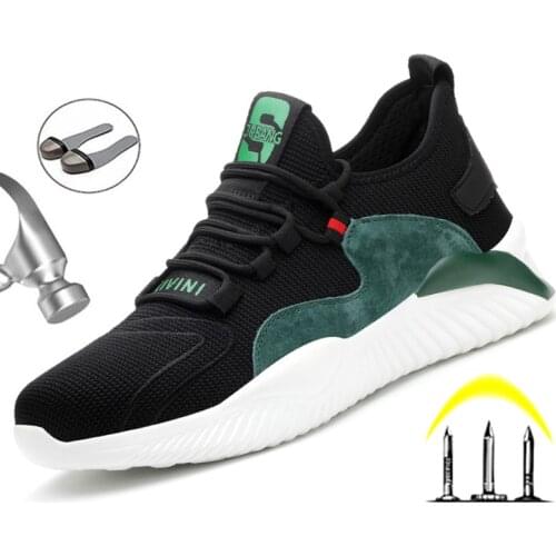 2021 Mens Safety Shoes Work Shoe Sneaker Puncture Proof Steel Toe Cap Women Anti-smash Safety Boots Lightweight Plus Size 36-48