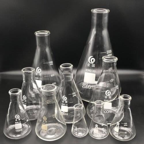 Thicken Glass Erlenmeyer Flask Laboratory Conical Flask Borosilicate 3.3 High Temperature Resistance Measuring Glass