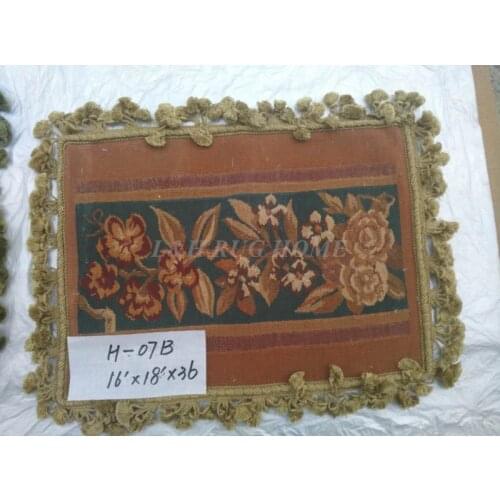 Free Shipping16"x18" (40x45cm) Aubusson Hand Woven Cushion, 100% New Zealand Wool handmade pillow, no insertion