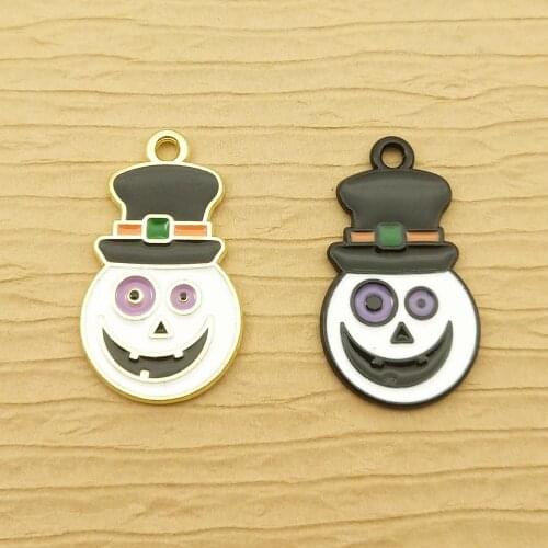 10pcs 14x24mm enamel skull charm for jewelry making and crafting fashion earring pendant cute necklace bracelet charms