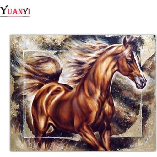 Full Square Diamond Embroidery Animal Horse Full Round Diamond Mosaic DIY 5D Diamond Painting Cross Stitch Home Decor