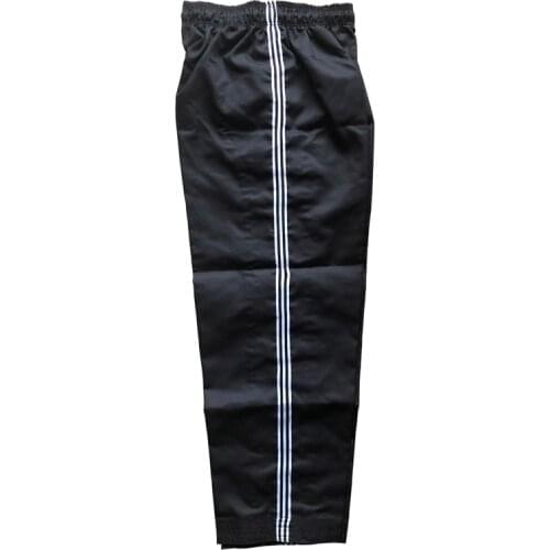 Striped Taekwondo Pants Dobok Tae kwon do Uniforms Karate White Black Pants Professional Taekwondo Trainers Clothes Kid to Adult