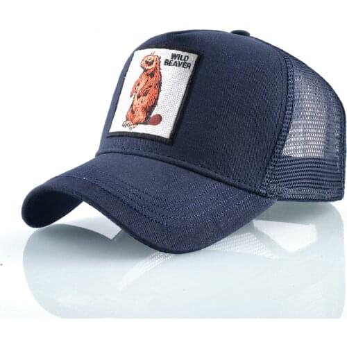 Mesh Baseball Cap Summer Snapback Hat Men Cotton Hip Hop Trucker Caps Women Breathable Visor Cap With Wild Beaver Patch